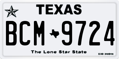 TX license plate BCM9724