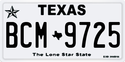 TX license plate BCM9725