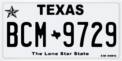 TX license plate BCM9729