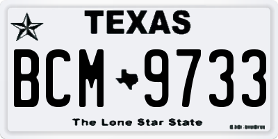 TX license plate BCM9733