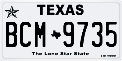 TX license plate BCM9735