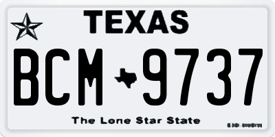 TX license plate BCM9737