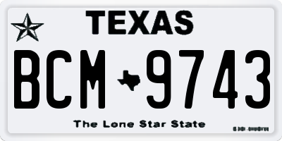 TX license plate BCM9743