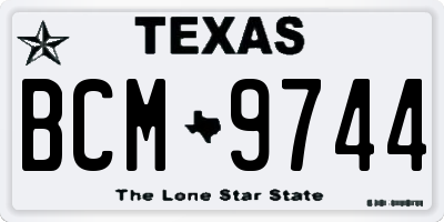 TX license plate BCM9744