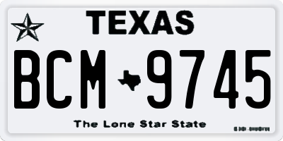 TX license plate BCM9745