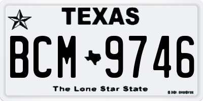 TX license plate BCM9746