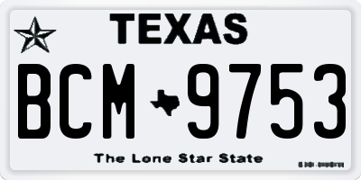 TX license plate BCM9753