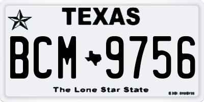 TX license plate BCM9756