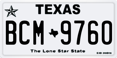 TX license plate BCM9760