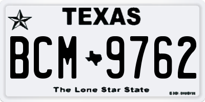 TX license plate BCM9762