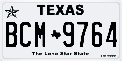 TX license plate BCM9764