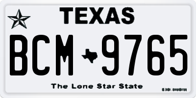 TX license plate BCM9765