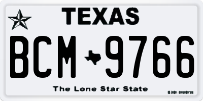 TX license plate BCM9766