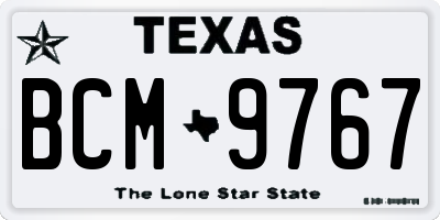 TX license plate BCM9767