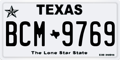TX license plate BCM9769