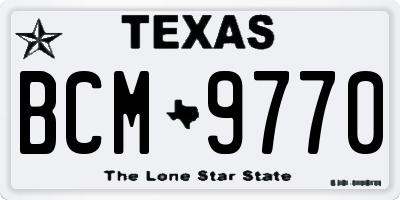 TX license plate BCM9770