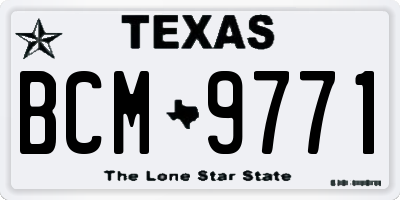 TX license plate BCM9771