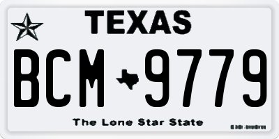 TX license plate BCM9779