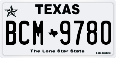 TX license plate BCM9780