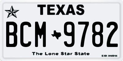 TX license plate BCM9782