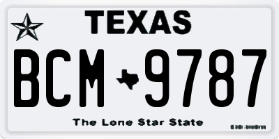 TX license plate BCM9787