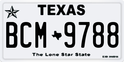 TX license plate BCM9788
