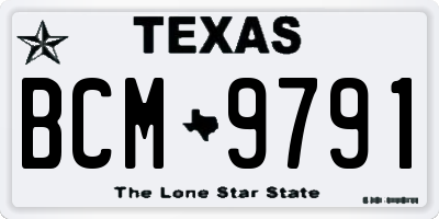 TX license plate BCM9791