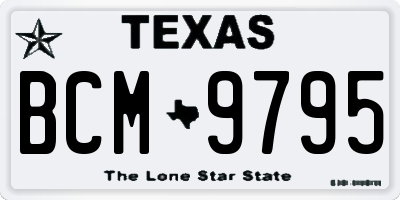 TX license plate BCM9795
