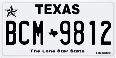 TX license plate BCM9812