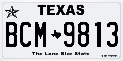 TX license plate BCM9813