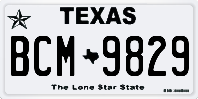 TX license plate BCM9829