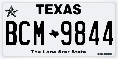 TX license plate BCM9844