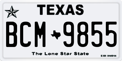 TX license plate BCM9855