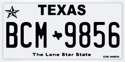 TX license plate BCM9856
