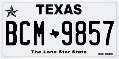 TX license plate BCM9857