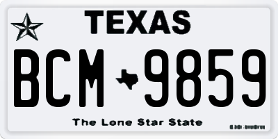 TX license plate BCM9859