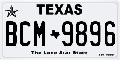 TX license plate BCM9896