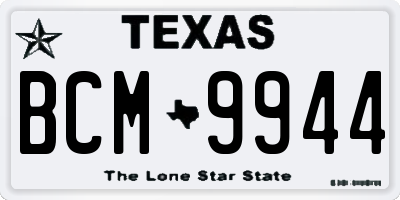 TX license plate BCM9944
