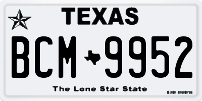 TX license plate BCM9952