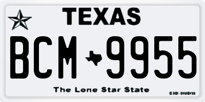 TX license plate BCM9955