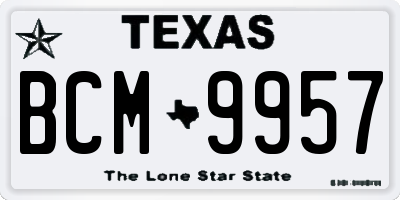 TX license plate BCM9957