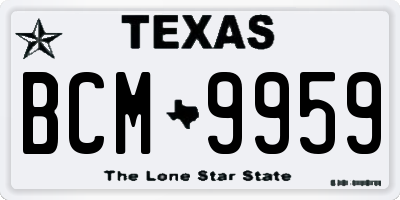 TX license plate BCM9959