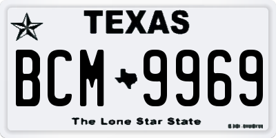 TX license plate BCM9969