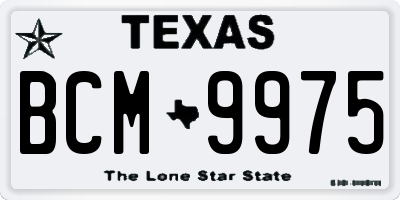 TX license plate BCM9975