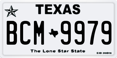 TX license plate BCM9979