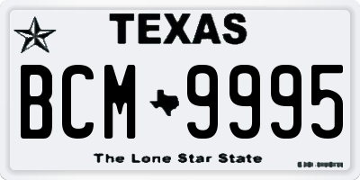 TX license plate BCM9995