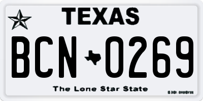 TX license plate BCN0269
