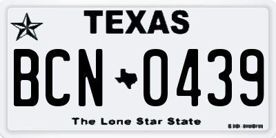 TX license plate BCN0439
