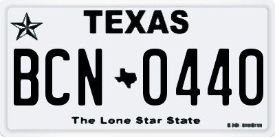 TX license plate BCN0440