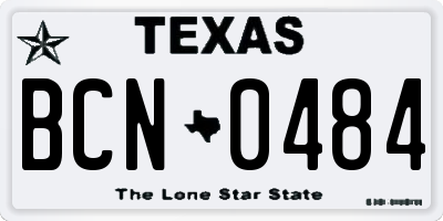 TX license plate BCN0484